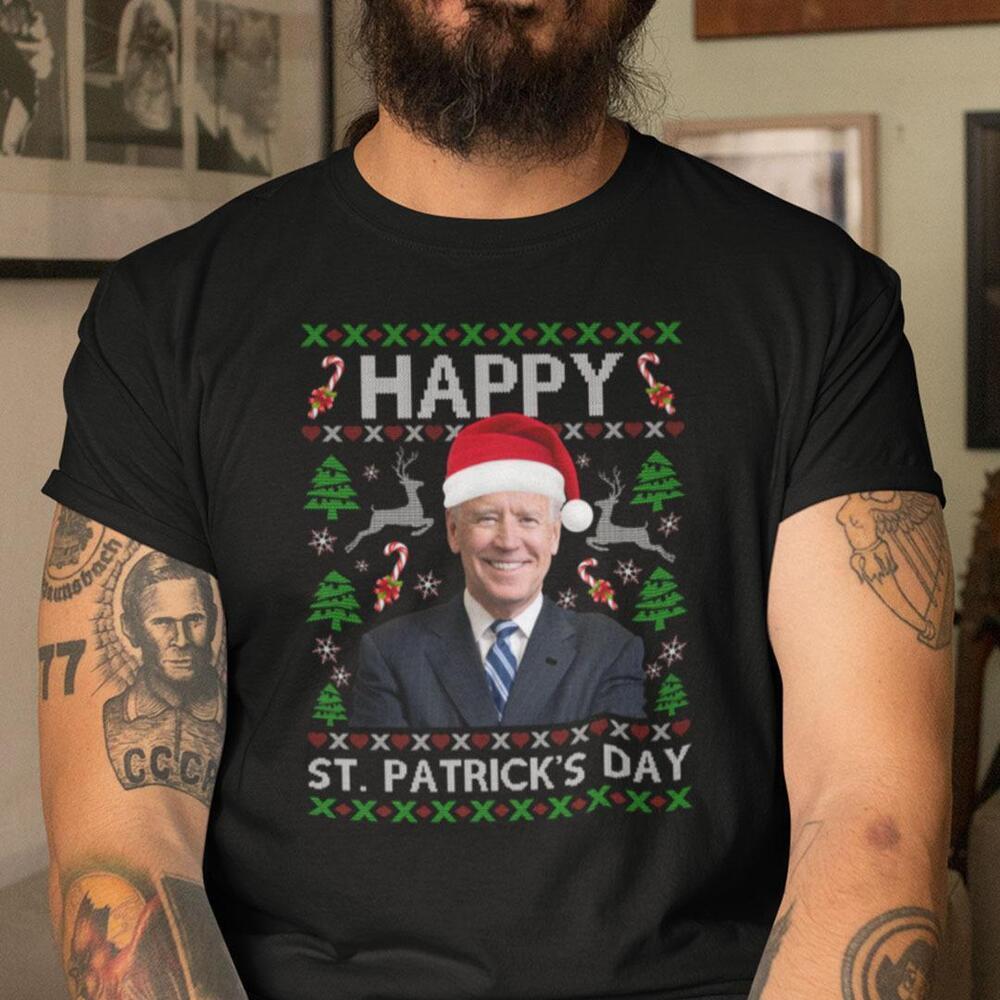 Happy St Patricks Day Joe Biden Ugly Christmas Shirt